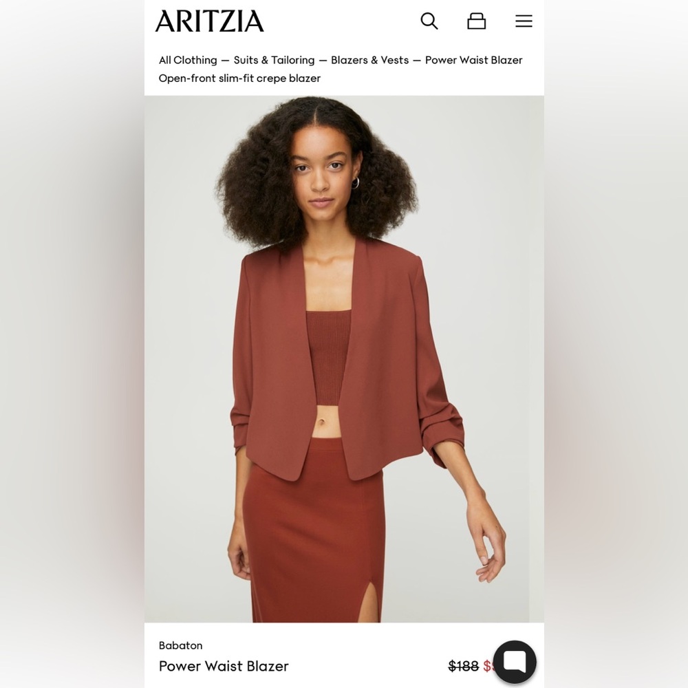 Babaton Terracotta Power Waist Women's Blazer